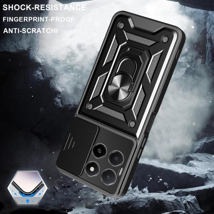 For Honor X5b Plus Sliding Camera Cover Design TPU+PC Phone Case(Black) - free shipping - PMC TechLife - Order now!