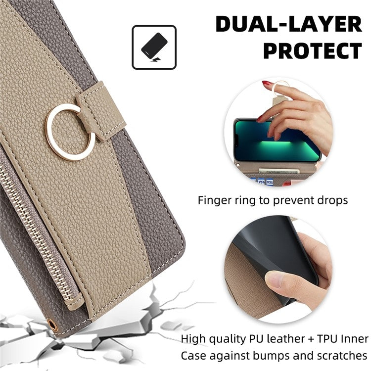 For Huawei nova Y61 Crossbody Litchi Texture Leather Phone Case(Grey) - Huawei Cases by PMC TechLife | Online Shopping South Africa | PMC TechLife | Buy Now Pay Later Mobicred