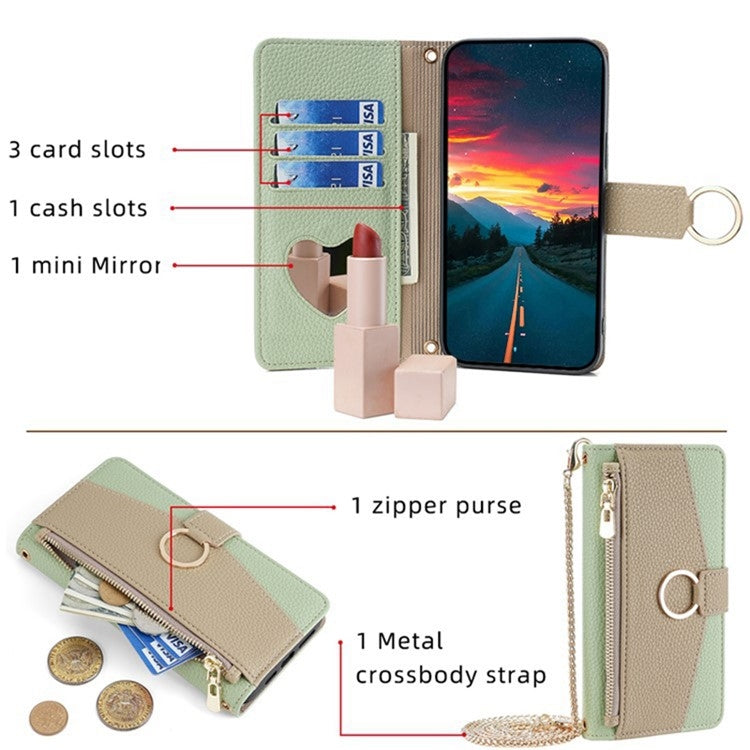 For Huawei Pura 70 5G Crossbody Litchi Texture Leather Phone Case(Green) - Huawei Cases by PMC Jewellery | Online Shopping South Africa | PMC Jewellery | Buy Now Pay Later Mobicred