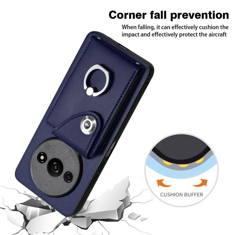 For Xiaomi Redmi A3 4G Organ Card Bag Ring Holder PU Phone Case(Blue) - free shipping - PMC TechLife - Order now!
