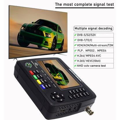 iBRAVEBOX V10 Finder Pro+ 4.3 inch Display Digital Satellite Meter Signal Finder, Support DVB-S/S2/S2X/T/T2/C AHD, Plug Type:EU Plug(Black) - Satellite Finder by PMC Jewellery | Online Shopping South Africa | PMC Jewellery | Buy Now Pay Later Mobicred