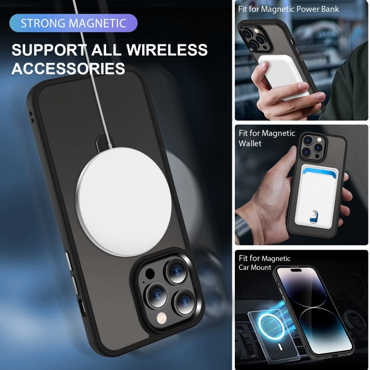 For iPhone 15 Pro MagSafe Holder Skin-feel PC Hybrid TPU Phone Case(Black) - iPhone 15 Pro Cases by PMC TechLife | Online Shopping South Africa | PMC TechLife