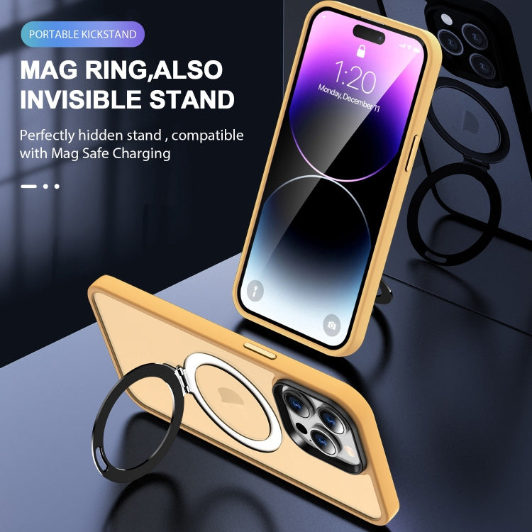 For iPhone 15 Skin-feel MagSafe Holder PC Hybrid TPU Phone Case(Orange) - iPhone 15 Cases by PMC TechLife | Online Shopping South Africa | PMC TechLife | Buy Now Pay Later Mobicred