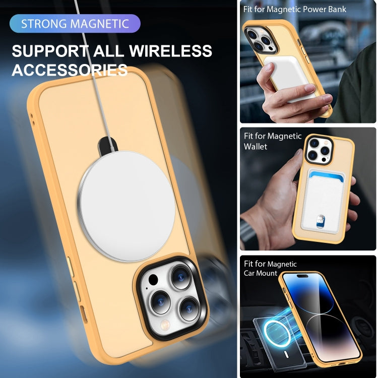 For iPhone 15 Skin-feel MagSafe Holder PC Hybrid TPU Phone Case(Orange) - iPhone 15 Cases by PMC TechLife | Online Shopping South Africa | PMC TechLife | Buy Now Pay Later Mobicred