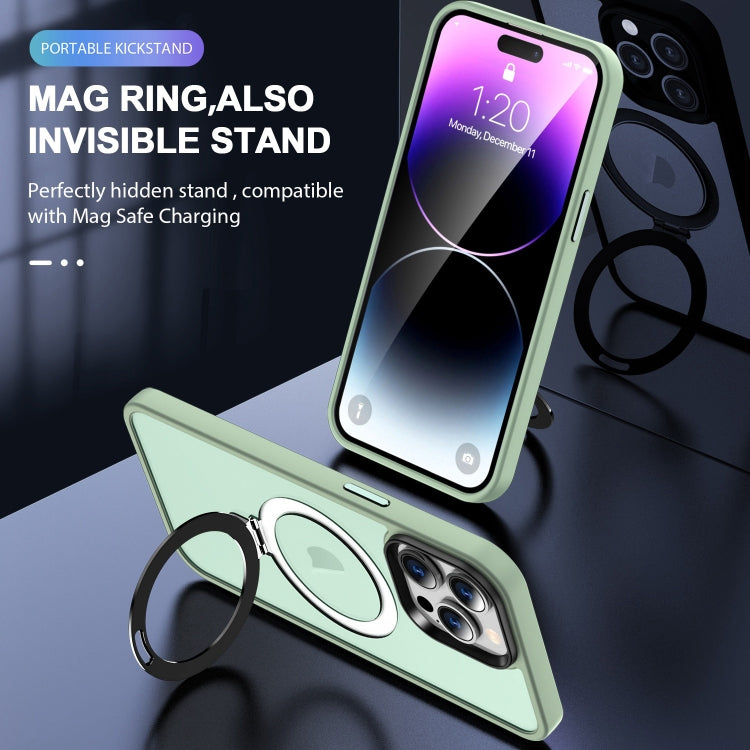 For iPhone 12 Pro Max MagSafe Holder Skin-feel PC Hybrid TPU Phone Case(Matcha Green) - iPhone 12 Pro Max Cases by PMC Jewellery | Online Shopping South Africa | PMC Jewellery