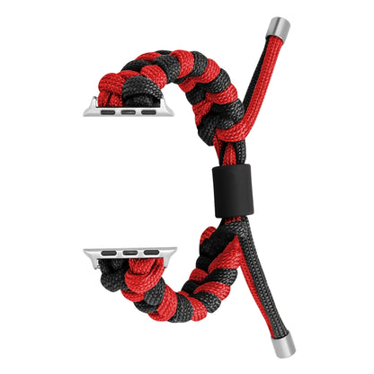 For Apple Watch Ultra 2 49mm Paracord Fishtail Braided Silicone Bead Watch Band(Black Red) - Watch Bands by PMC Jewellery | Online Shopping South Africa | PMC Jewellery | Buy Now Pay Later Mobicred