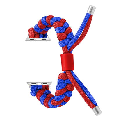 For Apple Watch Ultra 49mm Paracord Fishtail Braided Silicone Bead Watch Band(Blue Red) - Watch Bands by PMC Jewellery | Online Shopping South Africa | PMC Jewellery | Buy Now Pay Later Mobicred