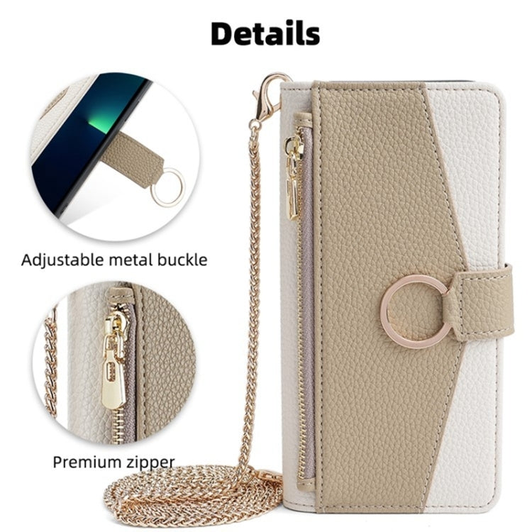 For Sharp Aquos Sense7 Plus Crossbody Litchi Texture Leather Phone Case(White) - More Brand by PMC TechLife | Online Shopping South Africa | PMC TechLife | Buy Now Pay Later Mobicred