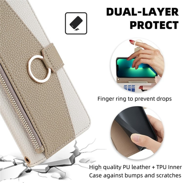 For Sharp Aquos Sense7 Plus Crossbody Litchi Texture Leather Phone Case(White) - More Brand by PMC TechLife | Online Shopping South Africa | PMC TechLife | Buy Now Pay Later Mobicred
