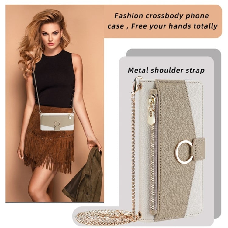 For Sharp Aquos Sense7 Plus Crossbody Litchi Texture Leather Phone Case(White) - More Brand by PMC TechLife | Online Shopping South Africa | PMC TechLife | Buy Now Pay Later Mobicred