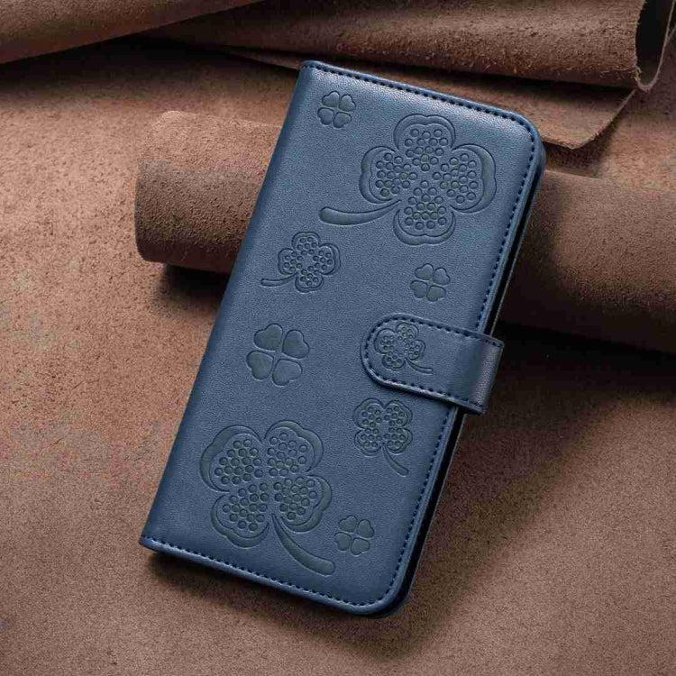 For Xiaomi 13 Ultra Four-leaf Embossed Leather Phone Case(Blue) - 13 Ultra Cases by PMC TechLife | Online Shopping South Africa | PMC TechLife | Buy Now Pay Later Mobicred
