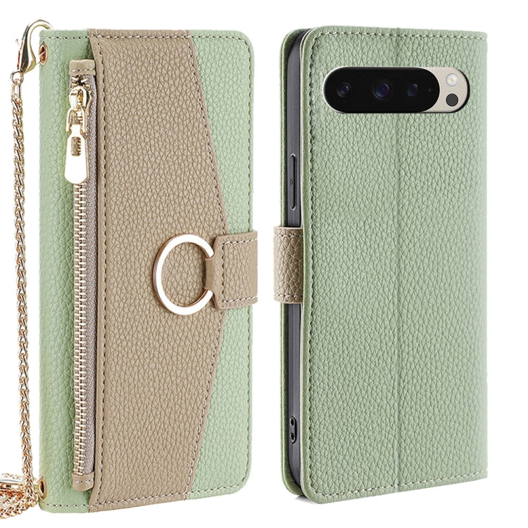 For Google Pixel 9 Crossbody Litchi Texture Leather Phone Case(Green) - Google Cases by PMC TechLife | Online Shopping South Africa | PMC TechLife | Buy Now Pay Later Mobicred