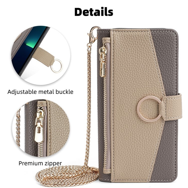 For Google Pixel 9 Crossbody Litchi Texture Leather Phone Case(Grey) - Google Cases by PMC TechLife | Online Shopping South Africa | PMC TechLife | Buy Now Pay Later Mobicred