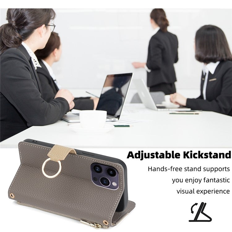 For Google Pixel 9 Crossbody Litchi Texture Leather Phone Case(Grey) - Google Cases by PMC TechLife | Online Shopping South Africa | PMC TechLife | Buy Now Pay Later Mobicred