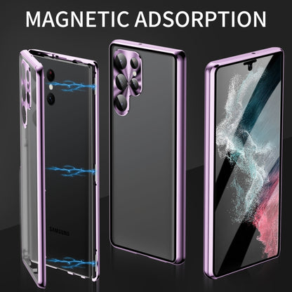 For Samsung Galaxy S25 Ultra 5G HD Full Cover Magnetic Metal Tempered Glass Phone Case(Silver) - Galaxy S25 Ultra 5G Cases by PMC Jewellery | Online Shopping South Africa | PMC Jewellery | Buy Now Pay Later Mobicred