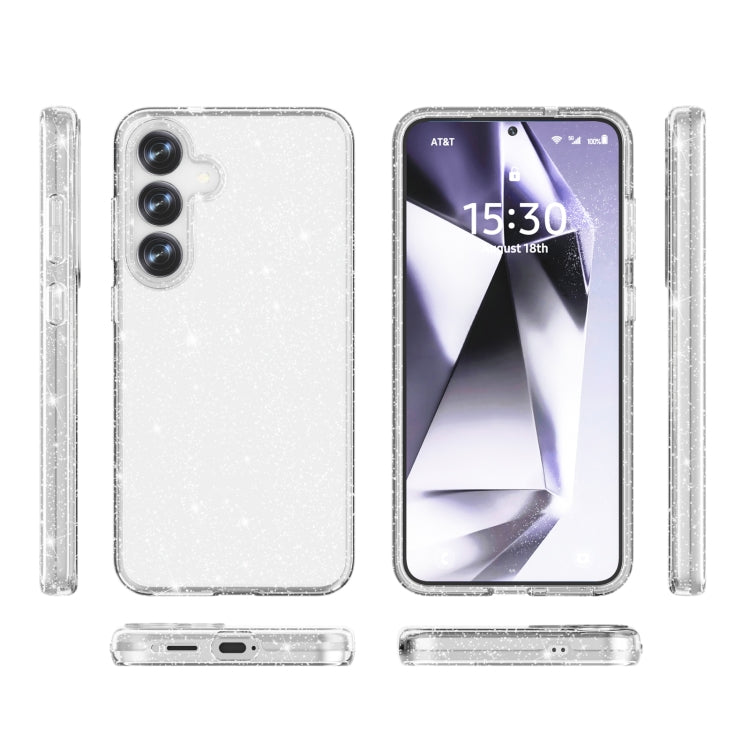 For Samsung Galaxy S25+ 5G Shockproof Terminator Glitter Powder Phone Case(White) - free shipping - PMC Jewellery - Order now!