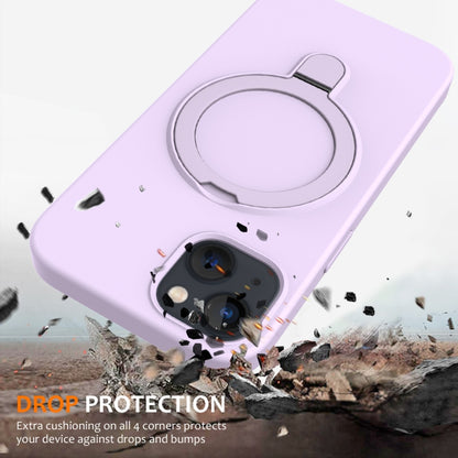 For iPhone 13 MagSafe Magnetic Liquid Silicone Phone Case with Ring Holder(Lilac Purple) - iPhone 13 Cases by PMC Jewellery | Online Shopping South Africa | PMC Jewellery