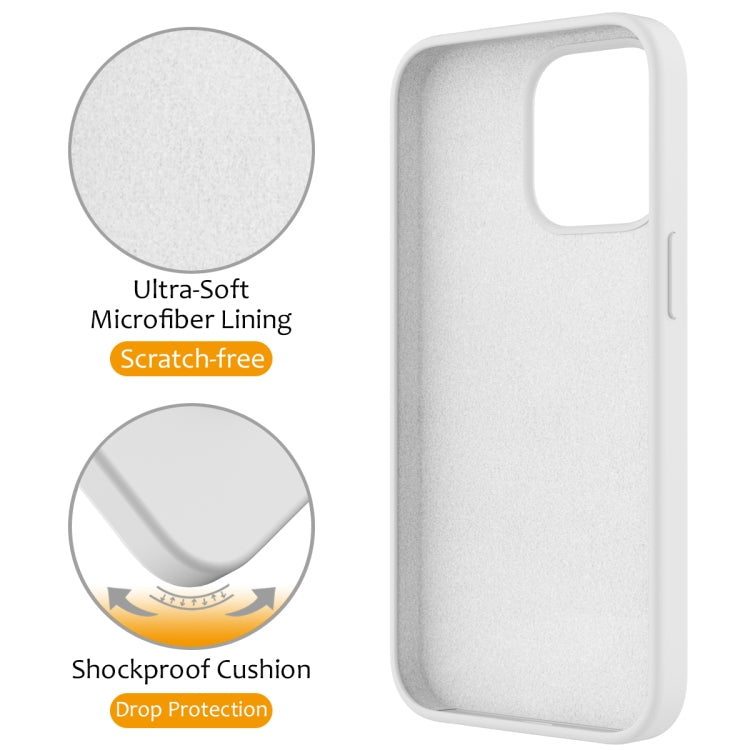 For iPhone 15 Pro Max Liquid Silicone MagSafe Magnetic Phone Case with Ring Holder(White) - iPhone 15 Pro Max Cases by PMC TechLife | Online Shopping South Africa | PMC TechLife | Buy Now Pay Later Mobicred