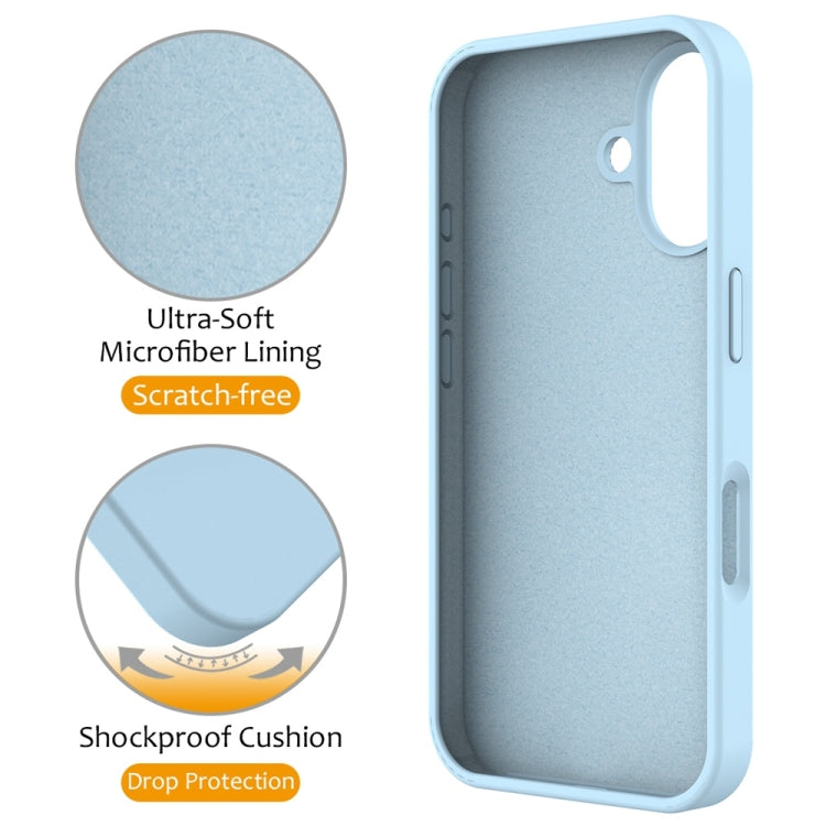 For iPhone 16 Plus Liquid Silicone MagSafe Magnetic Phone Case with Ring Holder(Sky Blue) - iPhone 16 Plus Cases by PMC Jewellery | Online Shopping South Africa | PMC Jewellery | Buy Now Pay Later Mobicred