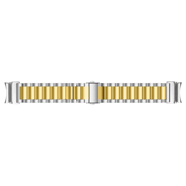 For Samsung Galaxy Watch 6 Quick Release Button Three-bead Stainless Steel Watch Band(Silver Gold) - free shipping - PMC TechLife - Order now!