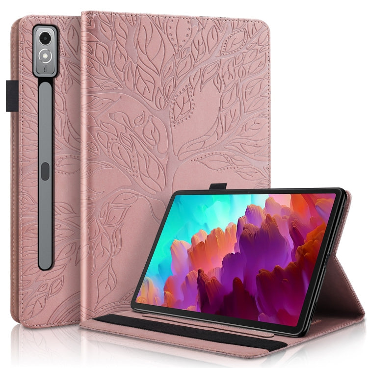 For Lenovo Tab P12 / Xiaoxin Pad Pro 12.7 2023 Life Tree Series Horizontal Flip Leather Tablet Case(Rose Gold) - Lenovo by PMC TechLife | Online Shopping South Africa | PMC TechLife | Buy Now Pay Later Mobicred