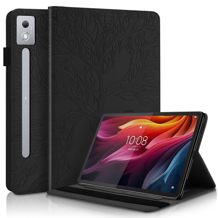 For Lenovo Tab P12 / Xiaoxin Pad Pro 12.7 2025 Life Tree Series Horizontal Flip Leather Tablet Case(Black) - Lenovo by PMC TechLife | Online Shopping South Africa | PMC TechLife | Buy Now Pay Later Mobicred