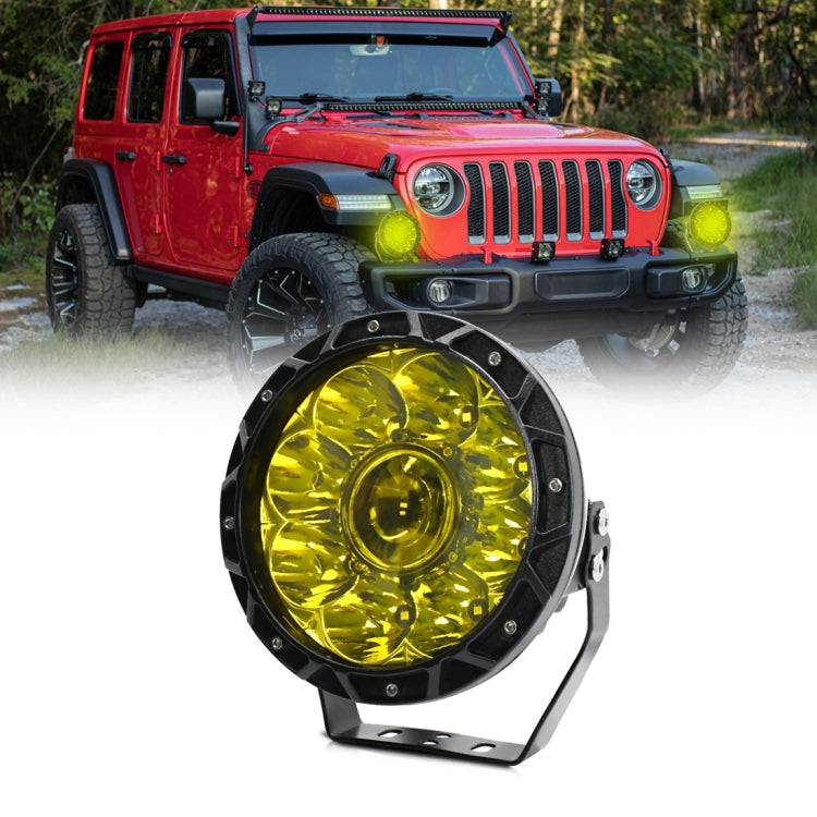 E16 55W 6000LM / 6000K 7 inch Off-road Vehicle Round Work Light(Yellow Light) - Work Lights by PMC Jewellery | Online Shopping South Africa | PMC Jewellery | Buy Now Pay Later Mobicred