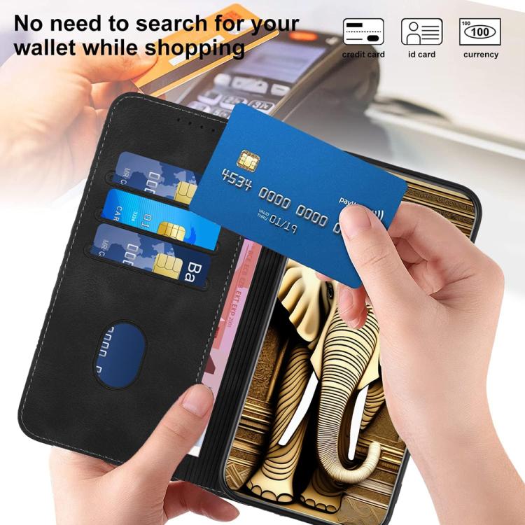 For iPhone 17 Air YX0060 Elephant Head Embossed Phone Leather Case with Lanyard(Black) - free shipping - PMc TechLife - Order now!