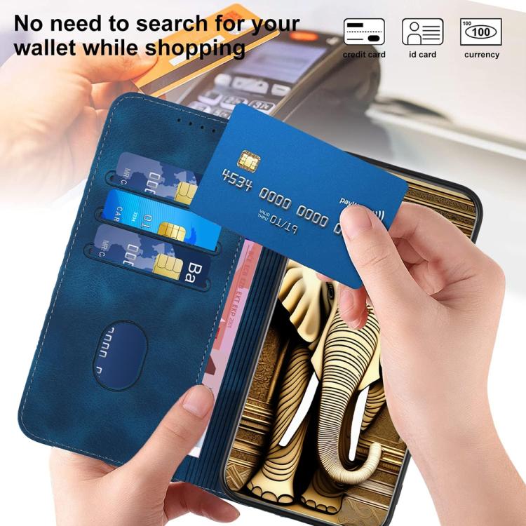 For iPhone 17 Pro YX0060 Elephant Head Embossed Phone Leather Case with Lanyard(Royal Blue) - free shipping - PMc TechLife - Order now!