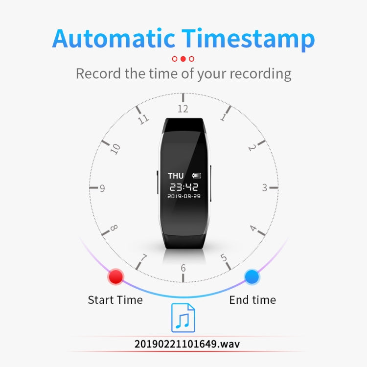 JNN D5 HD Noise Reduction Smart Recording Electronic Bracelet, Capacity:64GB - Recording Pen by JNN | Online Shopping South Africa | PMC Jewellery | Buy Now Pay Later Mobicred