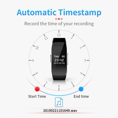 JNN D5 HD Noise Reduction Smart Recording Electronic Bracelet, Capacity:128GB - Recording Pen by JNN | Online Shopping South Africa | PMC Jewellery | Buy Now Pay Later Mobicred