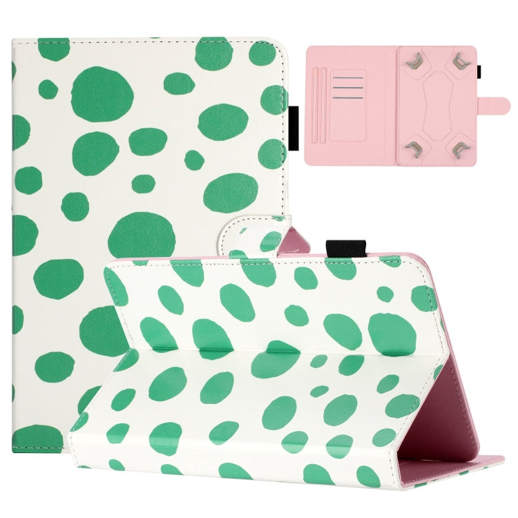 10 inch Dot Pattern Leather Tablet Case(White Green Dot) - 10 - 11 inch by PMC TechLife | Online Shopping South Africa | PMC TechLife | Buy Now Pay Later Mobicred