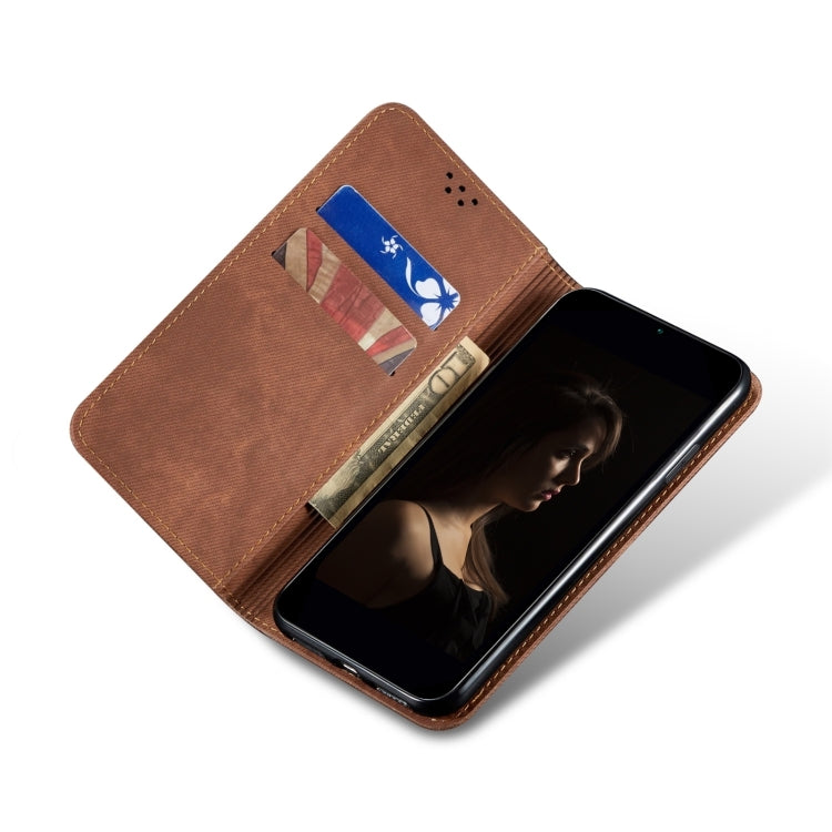 For Motorola Moto G04 / G24 Denim Texture Flip Leather Phone Case(Brown) - free shipping - PMC TechLife - Order now!