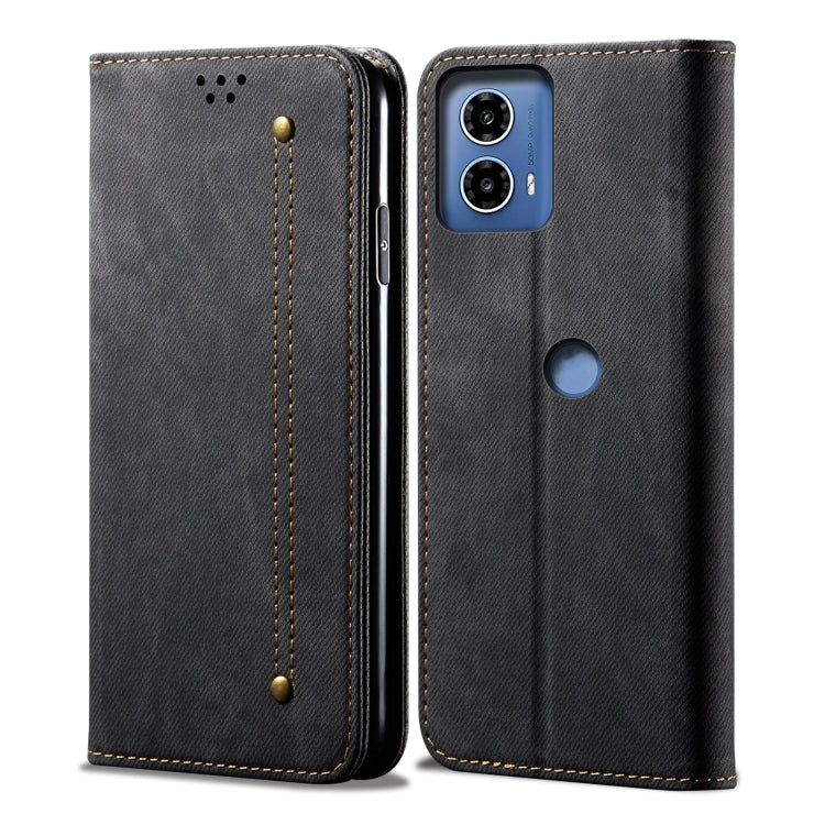 For Motorola Moto G04 / G24 Denim Texture Flip Leather Phone Case(Black) - free shipping - PMC TechLife - Order now!