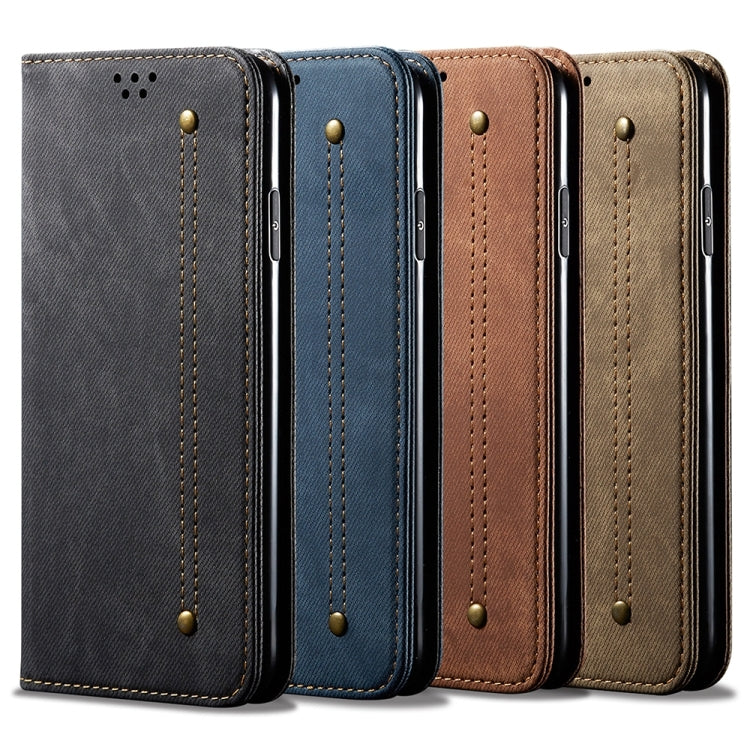 For Motorola Edge 50 Fusion Denim Texture Flip Leather Phone Case(Khaki) - free shipping - PMC TechLife - Order now!