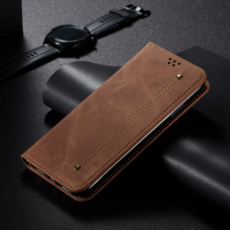 For Motorola Moto E14 Denim Texture Flip Leather Phone Case(Brown) - free shipping - PMC TechLife - Order now!