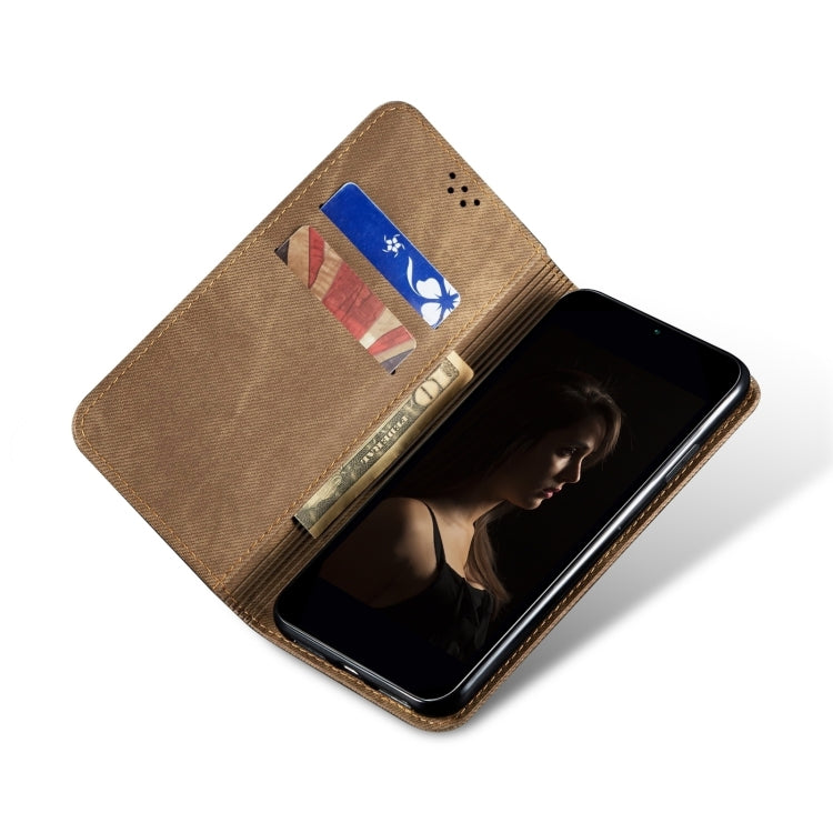 For Motorola Moto G64 5G Global Denim Texture Flip Leather Phone Case(Khaki) - free shipping - PMC TechLife - Order now!