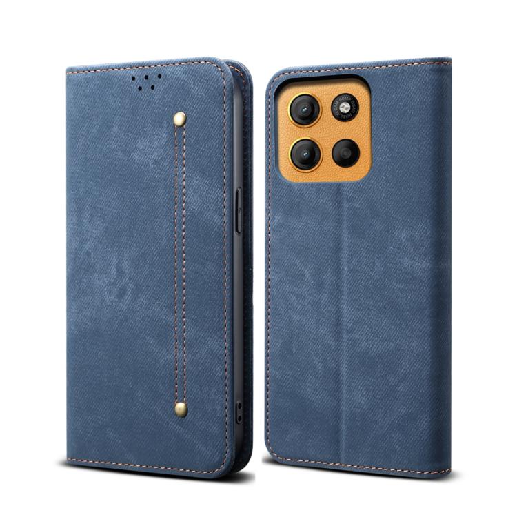 For Motorola Moto G15 Denim Texture Flip Leather Phone Case(Blue) - free shipping - PMC TechLife - Order now!