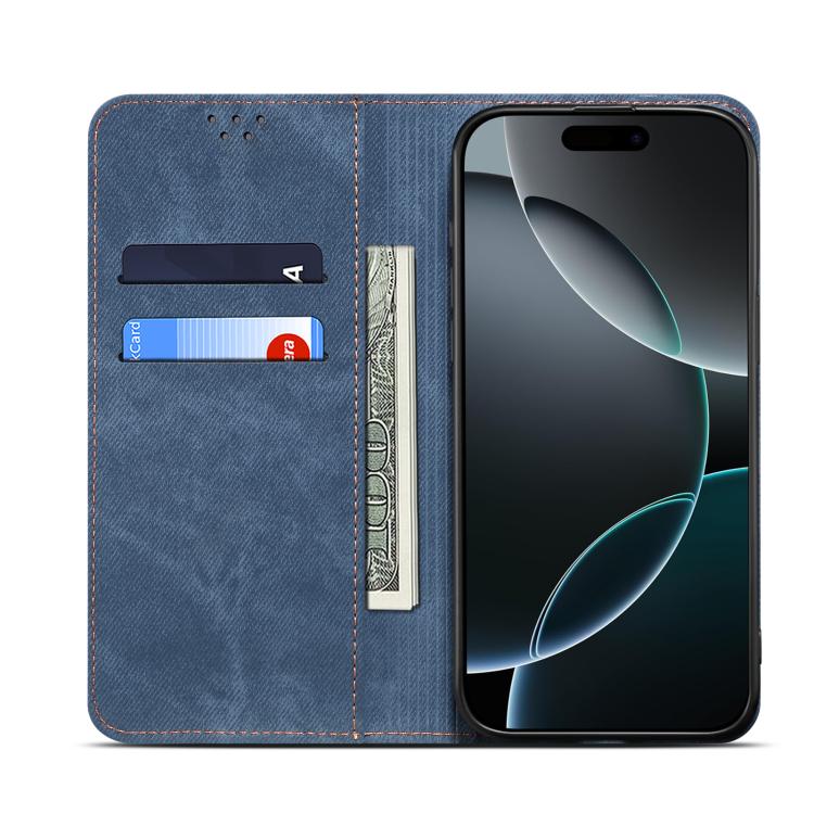 For Motorola Moto G15 Denim Texture Flip Leather Phone Case(Blue) - free shipping - PMC TechLife - Order now!