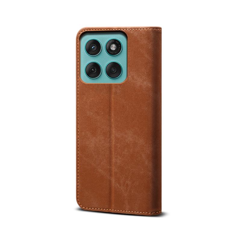 For Motorola Edge 60 Fusion Denim Texture Flip Leather Phone Case(Brown) - free shipping - PMC TechLife - Order now!