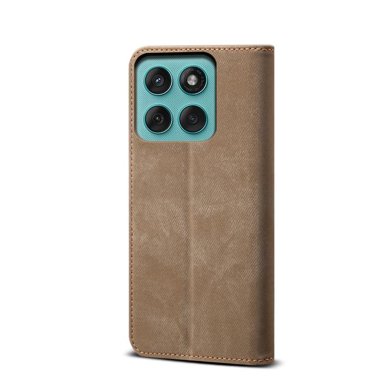 For Motorola Moto G56 5G Denim Texture Flip Leather Phone Case(Khaki) - free shipping - PMC TechLife - Order now!