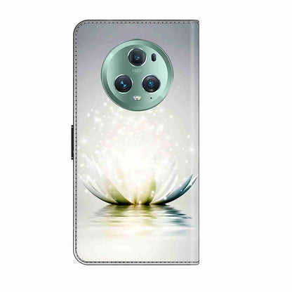 For Honor Magic5 Pro Crystal 3D Shockproof Protective Leather Phone Case(Light Lotus) - Honor Cases by PMC Jewellery | Online Shopping South Africa | PMC Jewellery | Buy Now Pay Later Mobicred