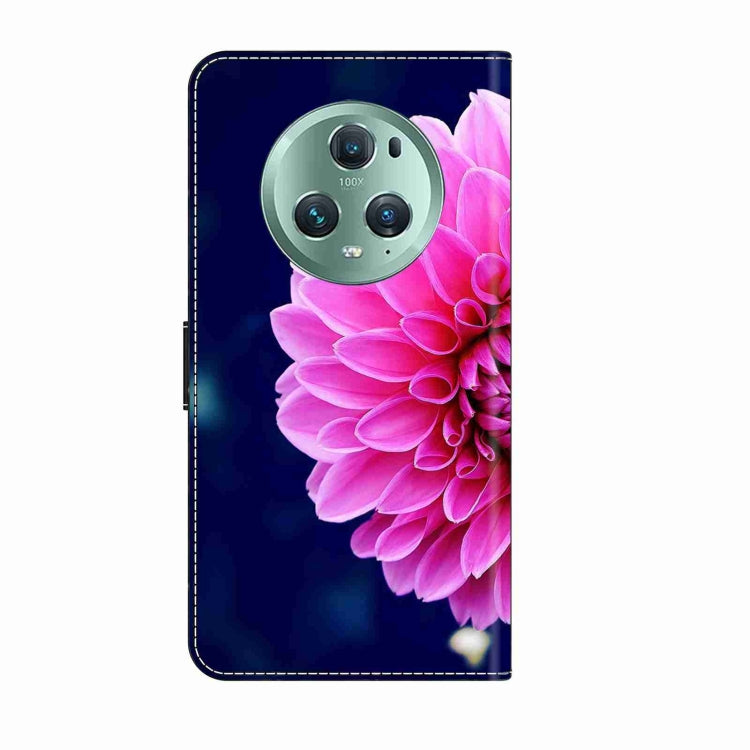 For Honor Magic5 Pro Crystal 3D Shockproof Protective Leather Phone Case(Pink Petals) - Honor Cases by PMC Jewellery | Online Shopping South Africa | PMC Jewellery | Buy Now Pay Later Mobicred