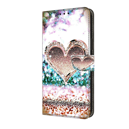 For Honor Magic6 Lite Crystal 3D Shockproof Protective Leather Phone Case(Pink Diamond Heart) - Honor Cases by PMC Jewellery | Online Shopping South Africa | PMC Jewellery | Buy Now Pay Later Mobicred