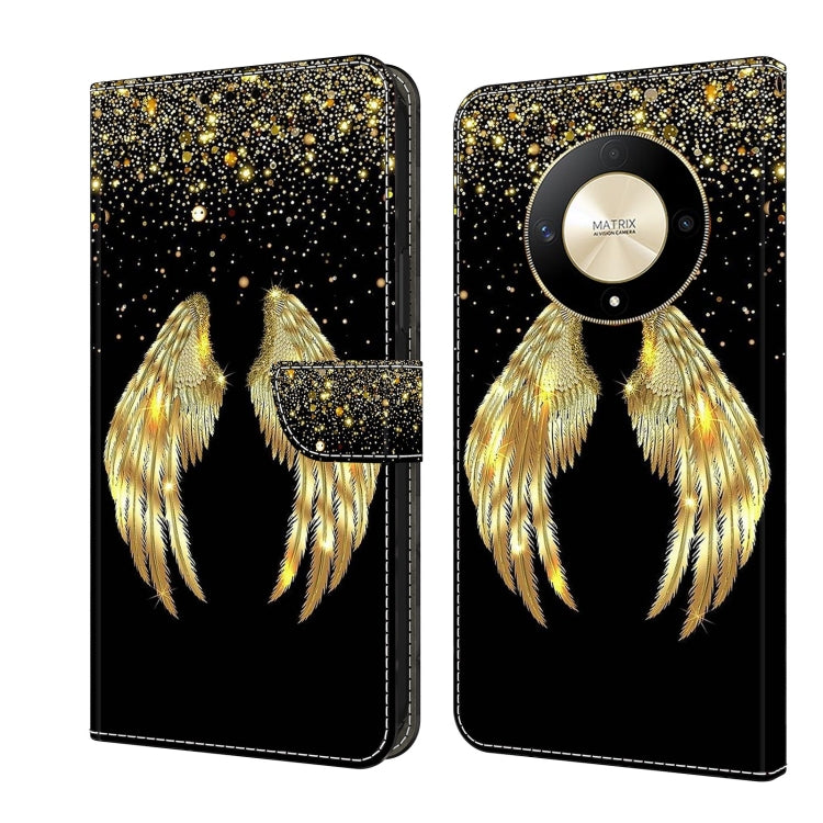 For Honor Magic6 Lite Crystal 3D Shockproof Protective Leather Phone Case(Golden Wings) - Honor Cases by PMC Jewellery | Online Shopping South Africa | PMC Jewellery | Buy Now Pay Later Mobicred