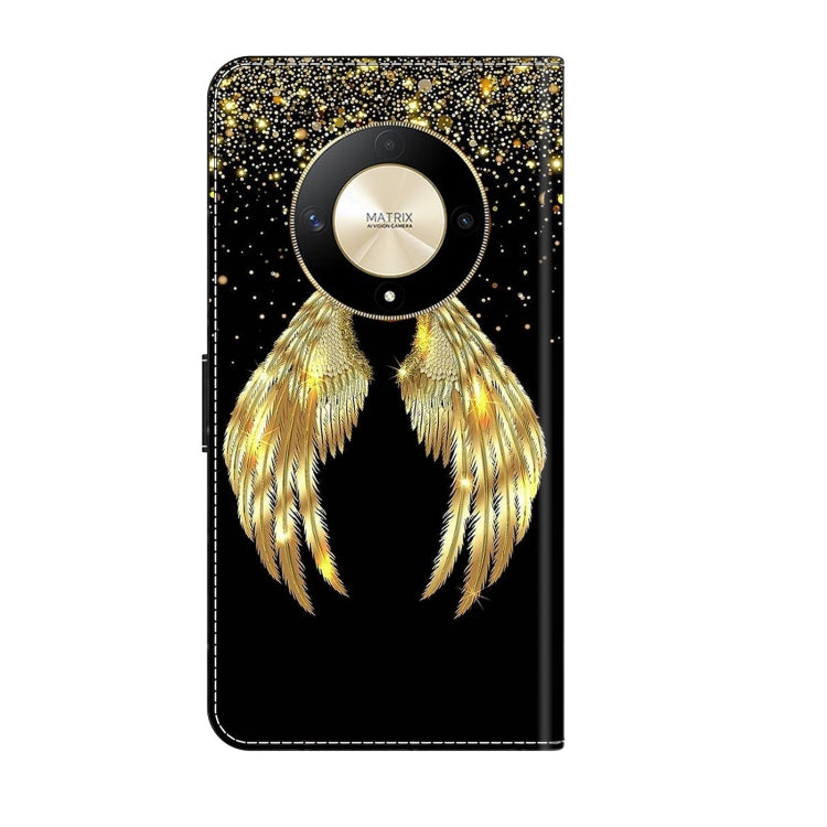 For Honor Magic6 Lite Crystal 3D Shockproof Protective Leather Phone Case(Golden Wings) - Honor Cases by PMC Jewellery | Online Shopping South Africa | PMC Jewellery | Buy Now Pay Later Mobicred