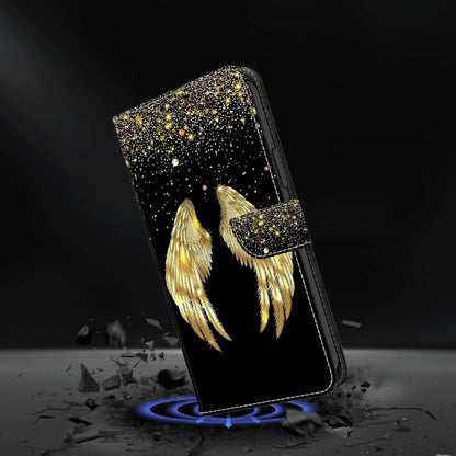 For Honor Magic6 Lite Crystal 3D Shockproof Protective Leather Phone Case(Golden Wings) - Honor Cases by PMC Jewellery | Online Shopping South Africa | PMC Jewellery | Buy Now Pay Later Mobicred