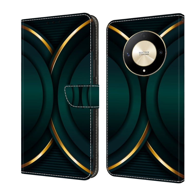 For Honor Magic6 Lite Crystal 3D Shockproof Protective Leather Phone Case(Gold Outline) - Honor Cases by PMC TechLife | Online Shopping South Africa | PMC TechLife | Buy Now Pay Later Mobicred