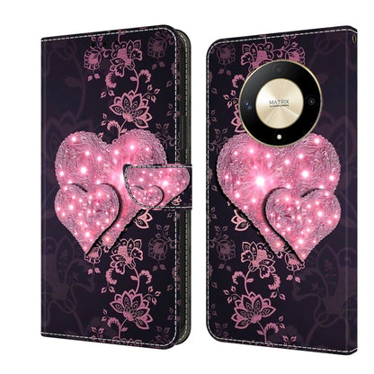 For Honor Magic6 Lite Crystal 3D Shockproof Protective Leather Phone Case(Lace Love) - Honor Cases by PMC Jewellery | Online Shopping South Africa | PMC Jewellery | Buy Now Pay Later Mobicred