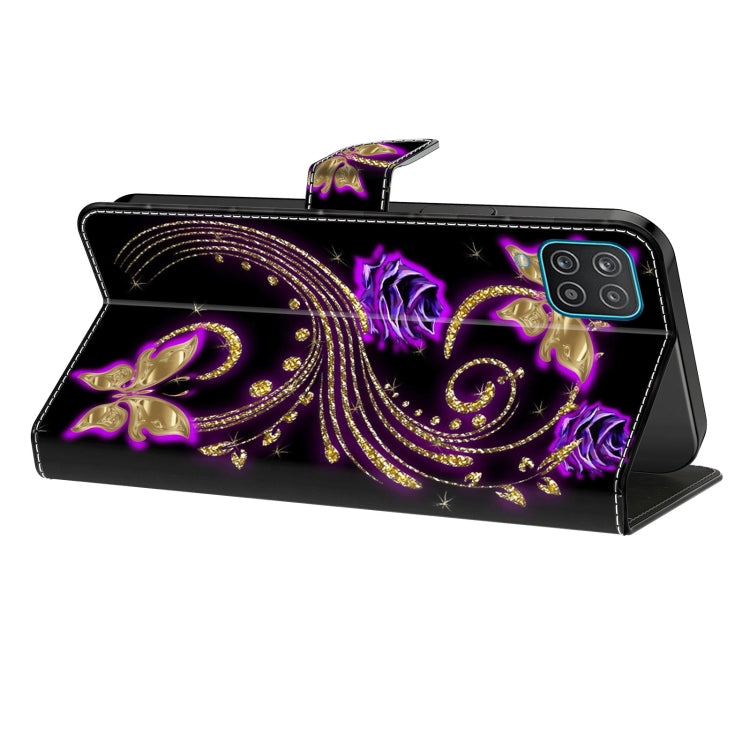 For Honor Magic6 Lite Crystal 3D Shockproof Protective Leather Phone Case(Purple Flower Butterfly) - Honor Cases by PMC TechLife | Online Shopping South Africa | PMC TechLife | Buy Now Pay Later Mobicred